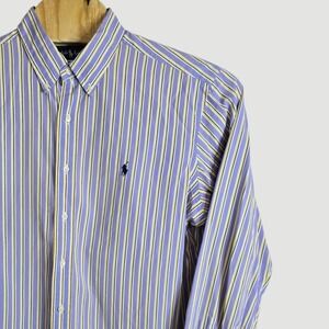 Ralph Lauren Classic Fit XL Purple Striped Long Sleeve Button Down Shirt